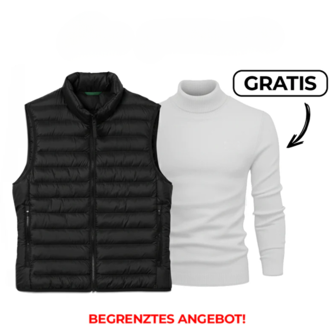 Herrenweste mit gratis Pullover – Lagerabverkauf