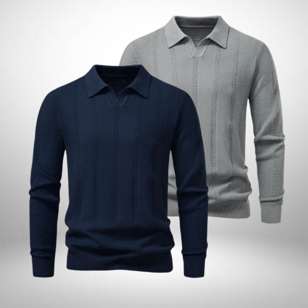 2er-Set elegante Strick-Polopullover