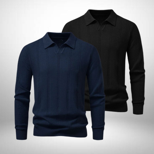 2er-Set elegante Strick-Polopullover