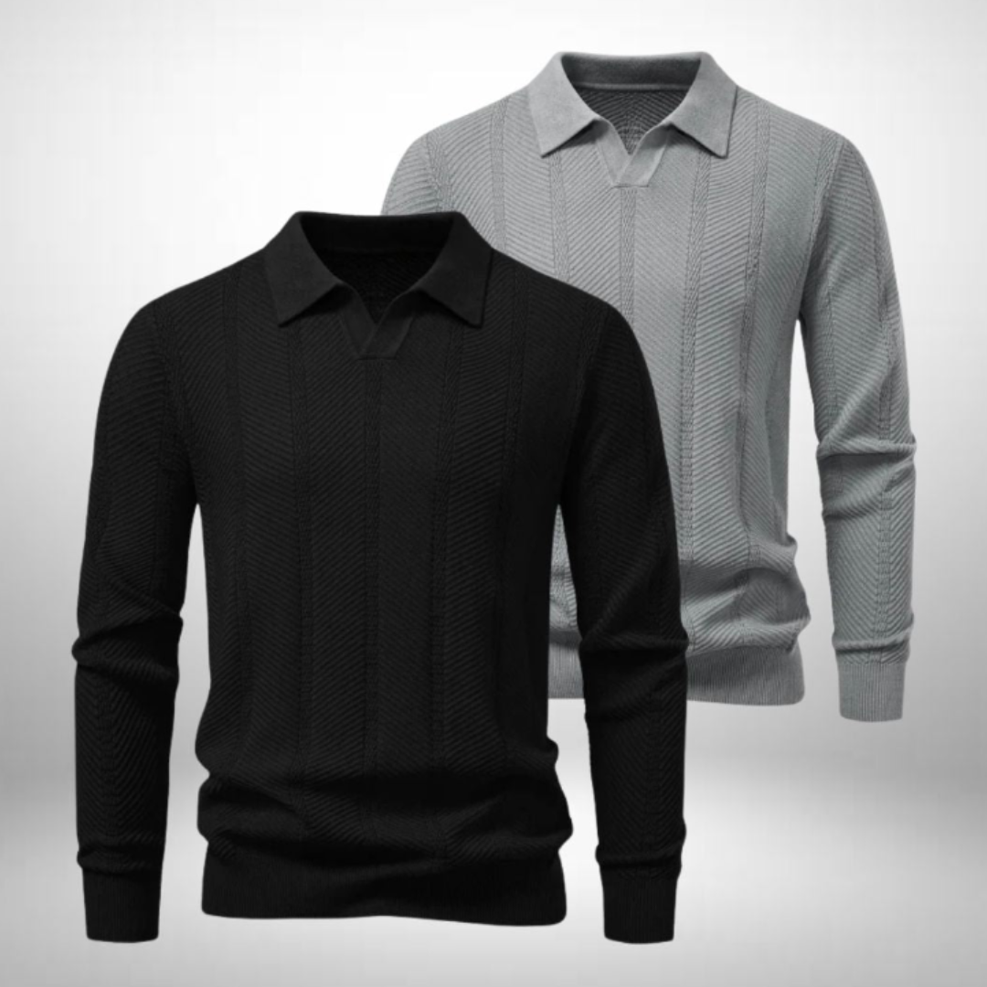 2er-Set elegante Strick-Polopullover