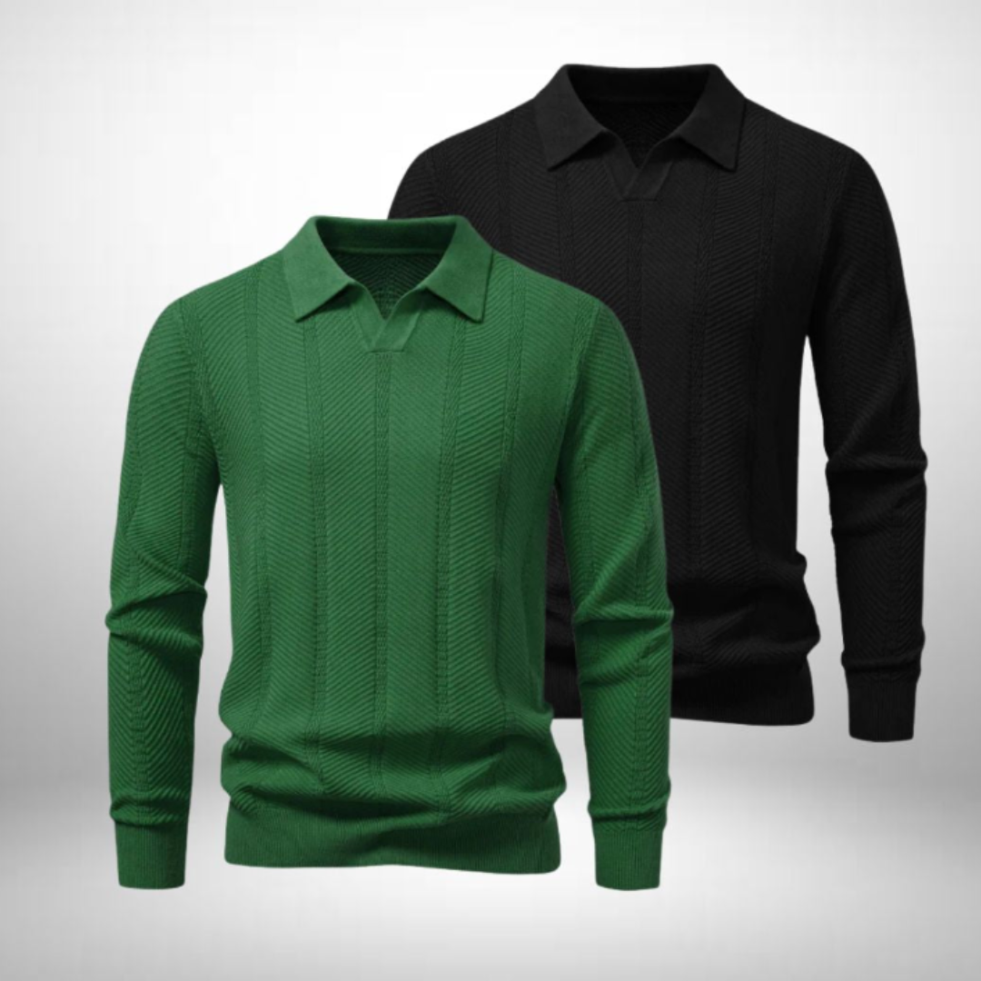 2er-Set elegante Strick-Polopullover