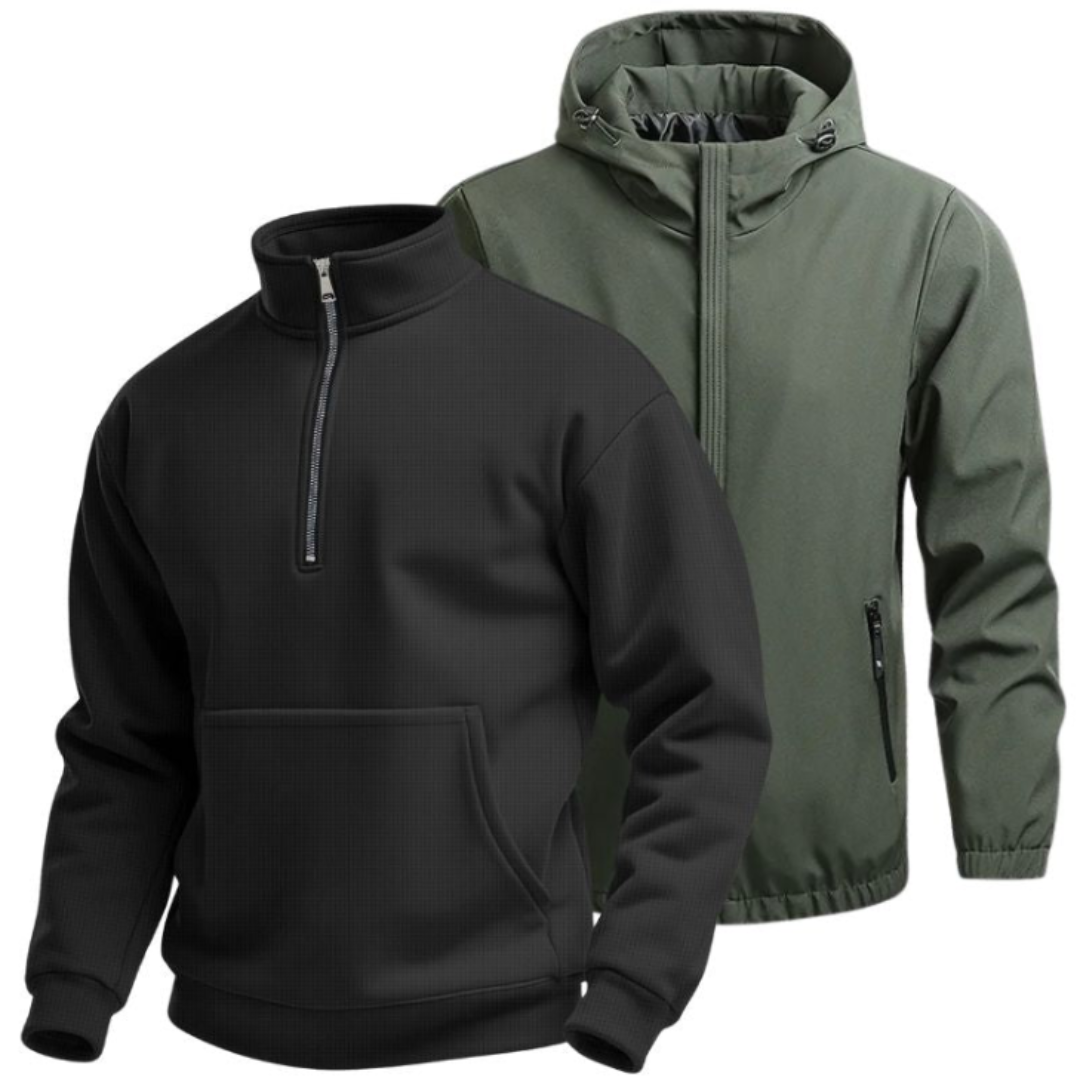Kombi-Set für den Winter: Jacke plus Half-Zip Sweater
