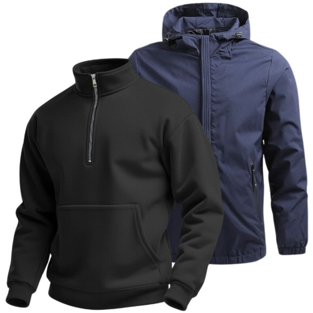 Kombi-Set für den Winter: Jacke plus Half-Zip Sweater