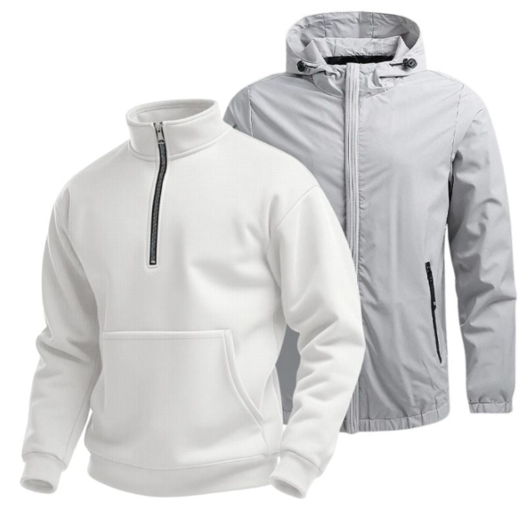 Kombi-Set für den Winter: Jacke plus Half-Zip Sweater