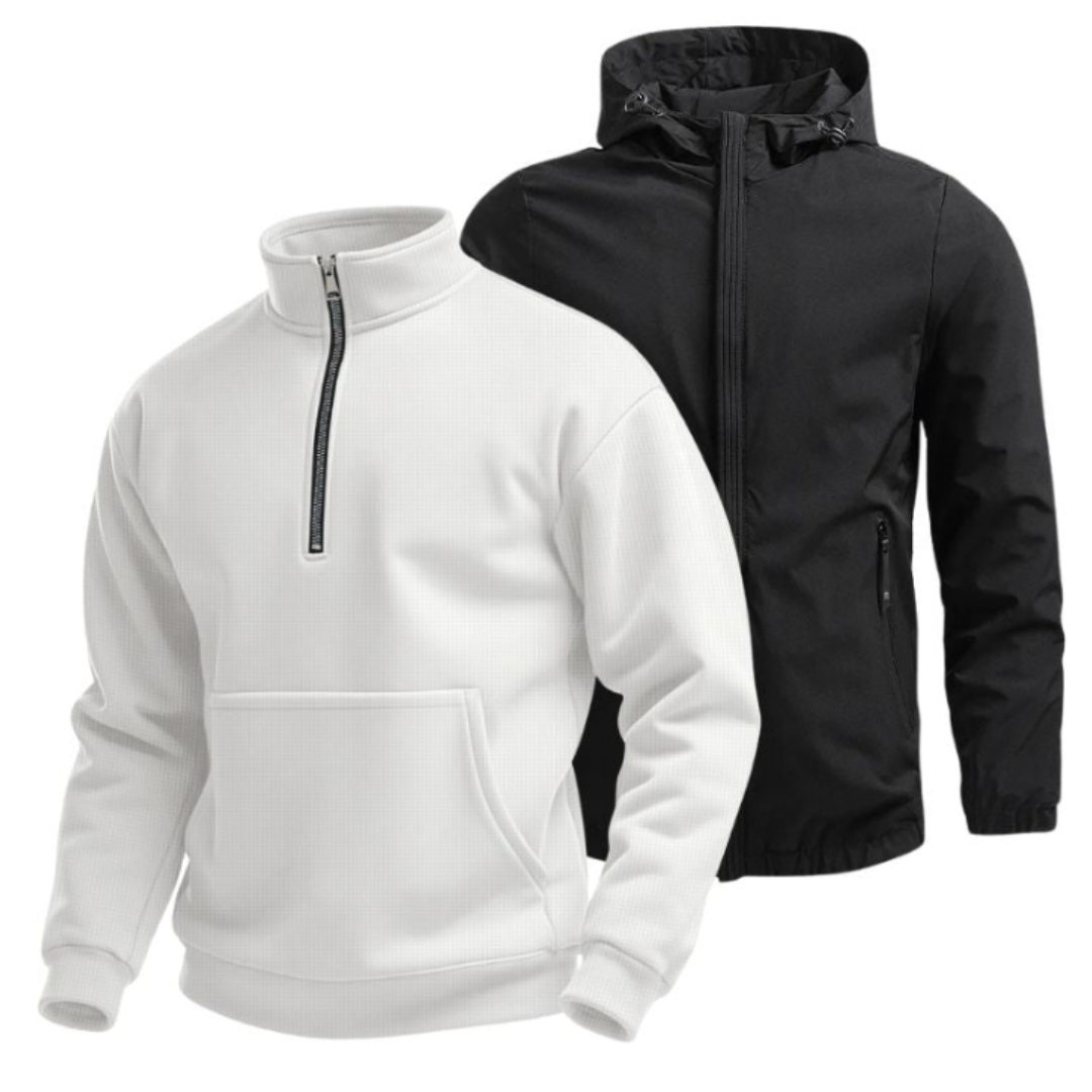 Kombi-Set für den Winter: Jacke plus Half-Zip Sweater