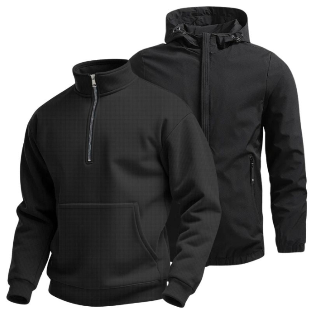 Kombi-Set für den Winter: Jacke plus Half-Zip Sweater