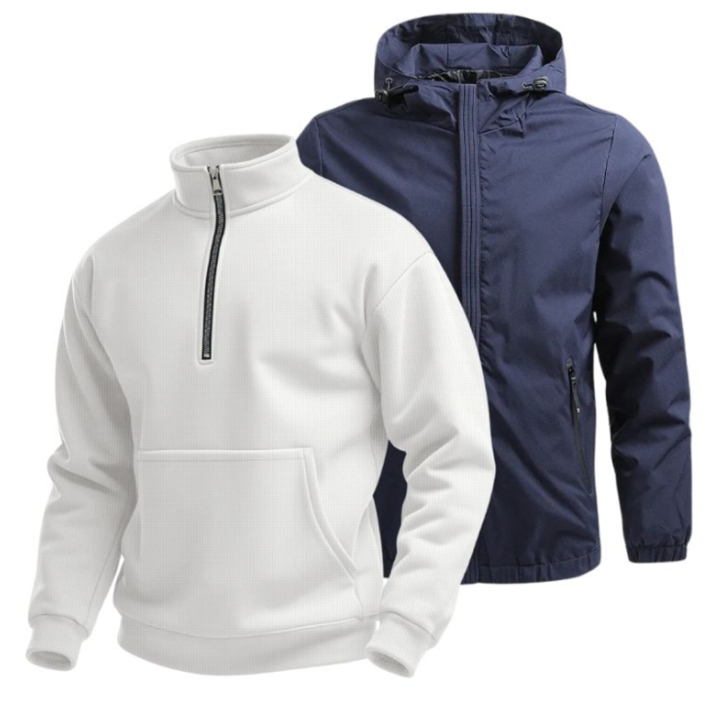 Kombi-Set für den Winter: Jacke plus Half-Zip Sweater