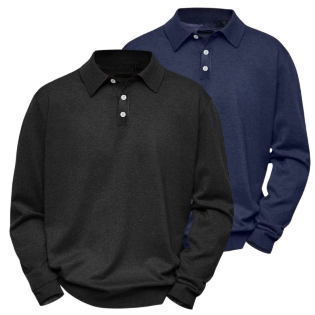 Langarm-Poloshirt im Doppelpack – zweites gratis (Abverkauf)