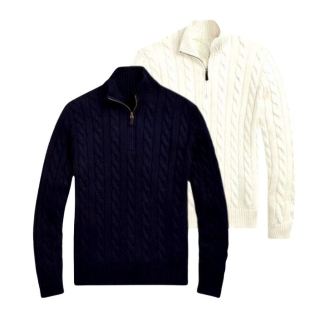 Doppelpack Half-Zip Strickpullover – Winterangebot (Abverkauf)
