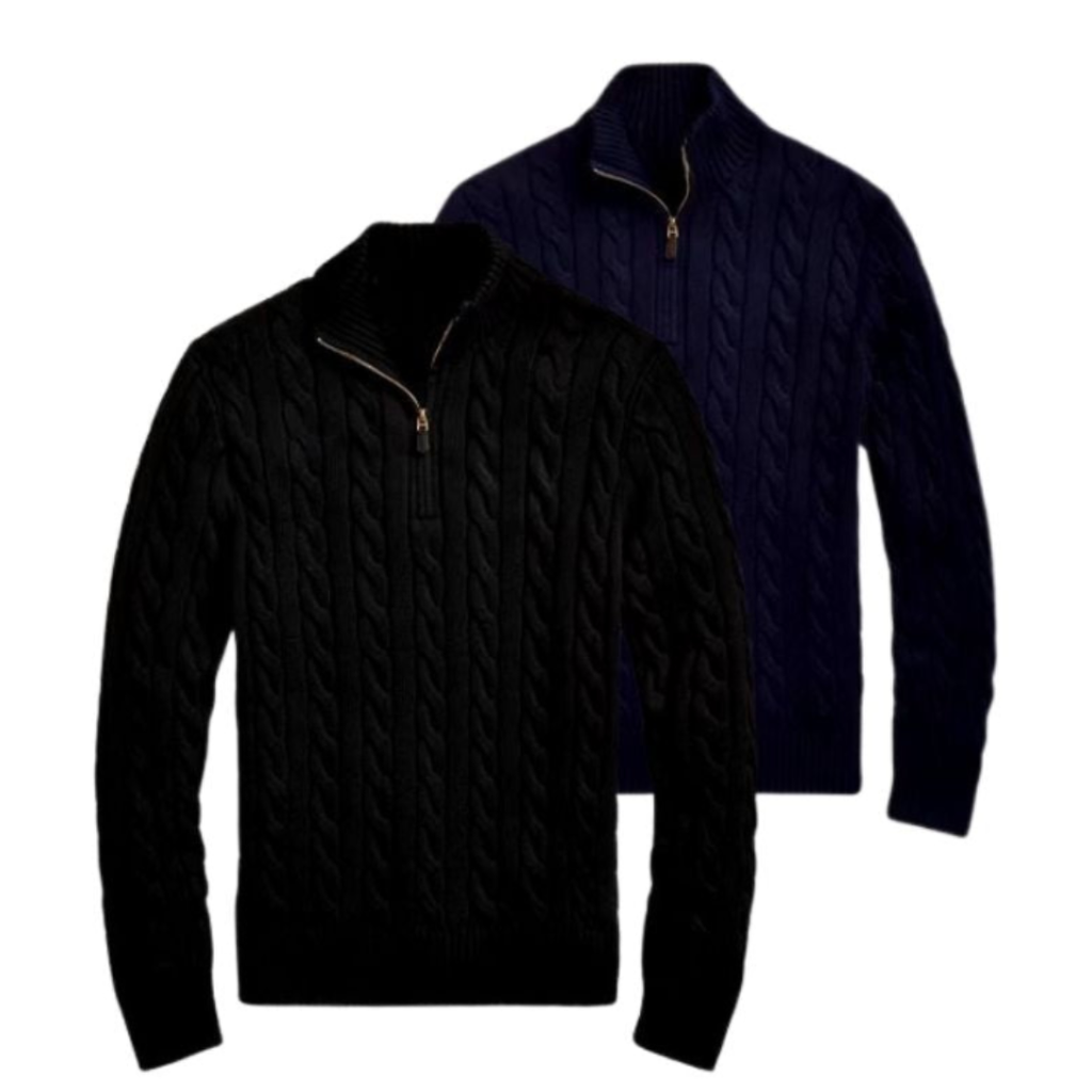 Doppelpack Half-Zip Strickpullover – Winterangebot (Abverkauf)
