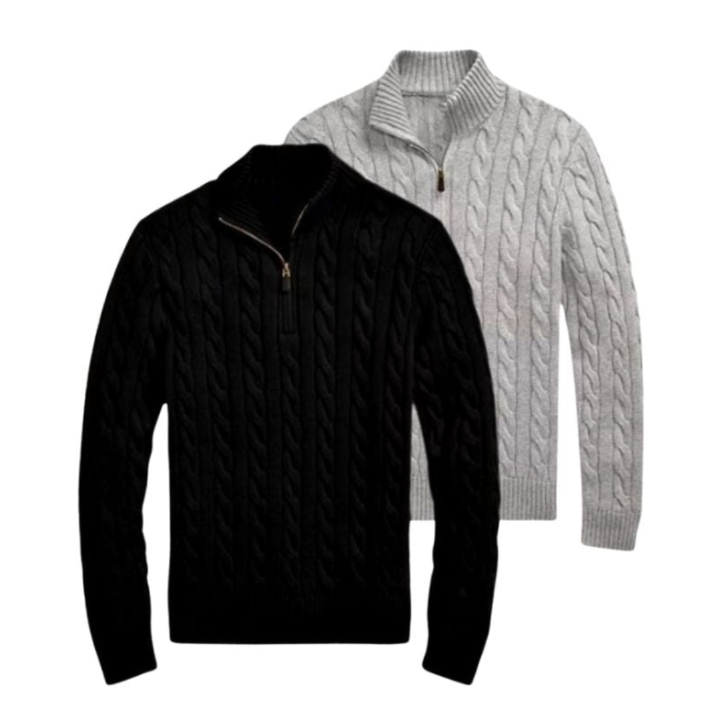 Doppelpack Half-Zip Strickpullover – Winterangebot (Abverkauf)