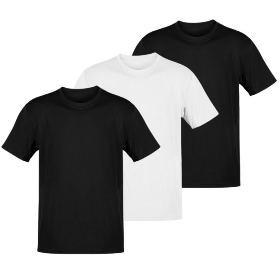 Set aus drei klassischen Basic-Shirts