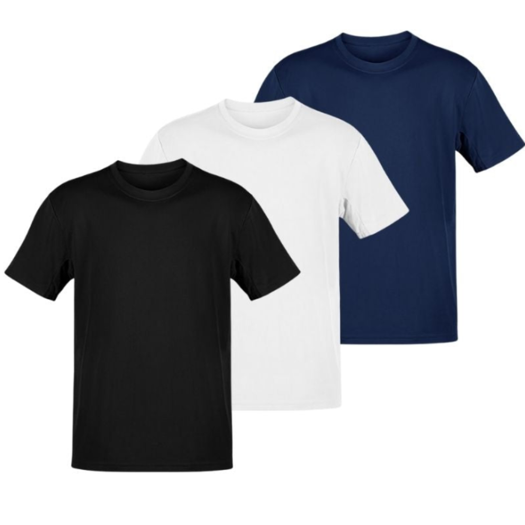 Set aus drei klassischen Basic-Shirts