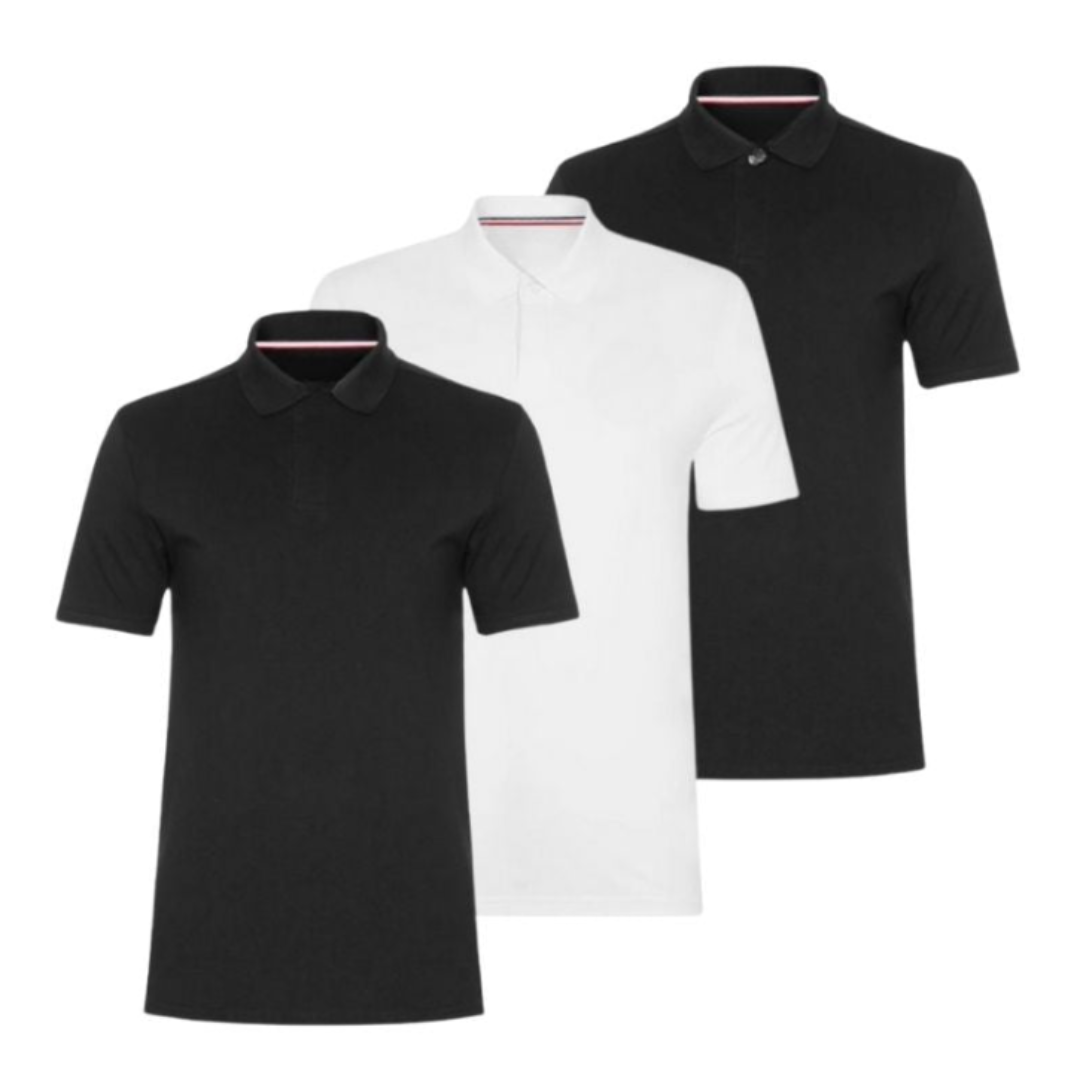 3er-Set klassische Poloshirts