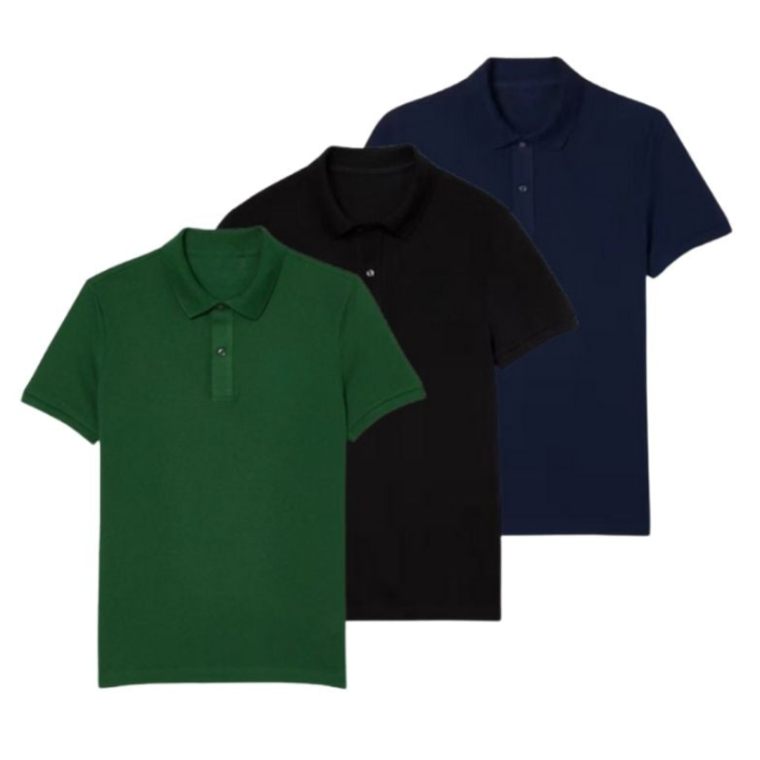 3er-Set elegante Poloshirts