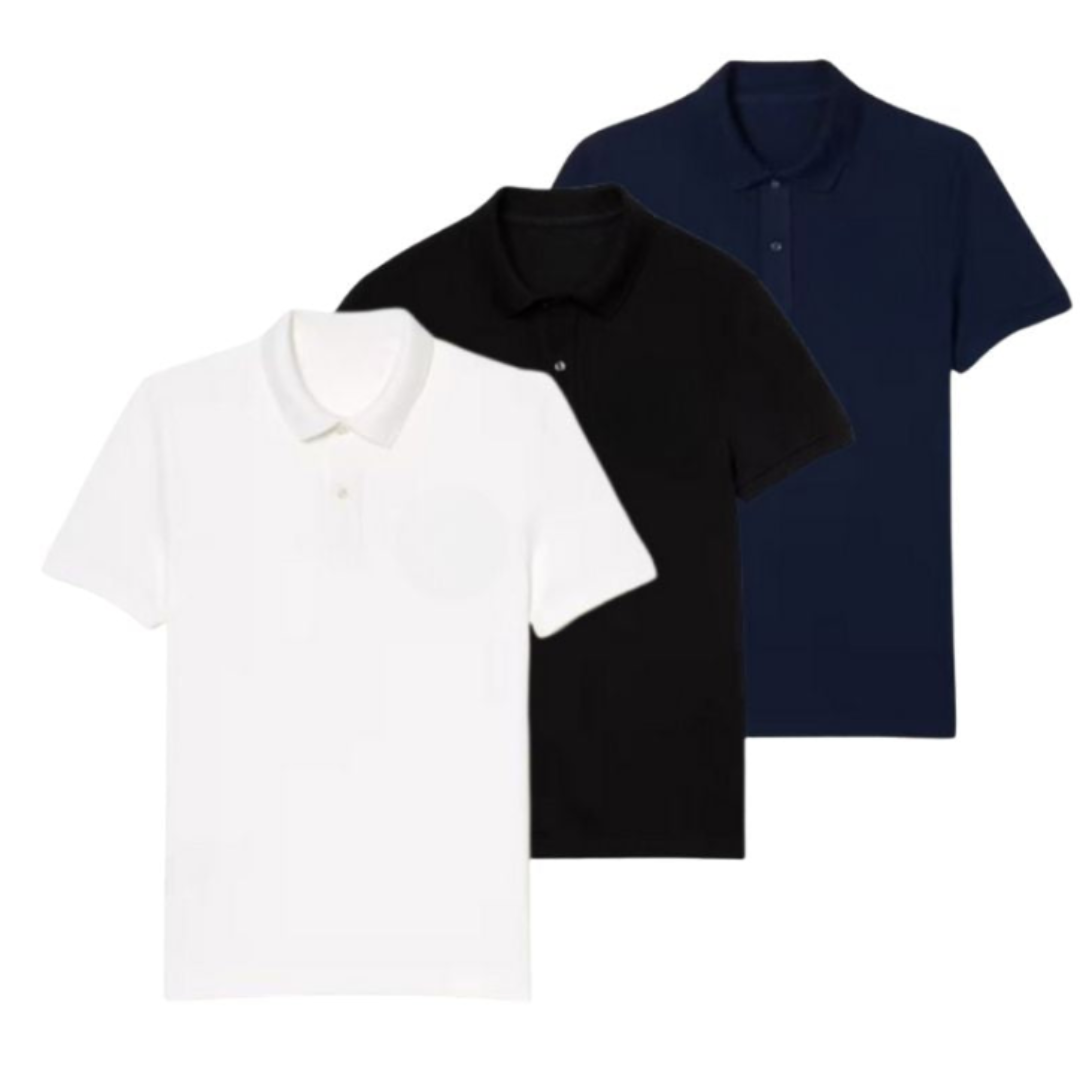 3er-Set elegante Poloshirts