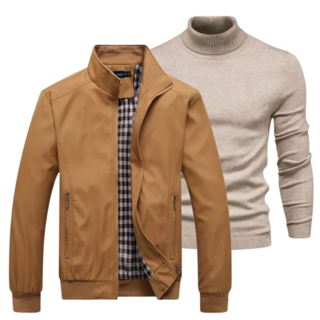 Herrenjacke mit gratis Rollkragenpullover – Abverkauf