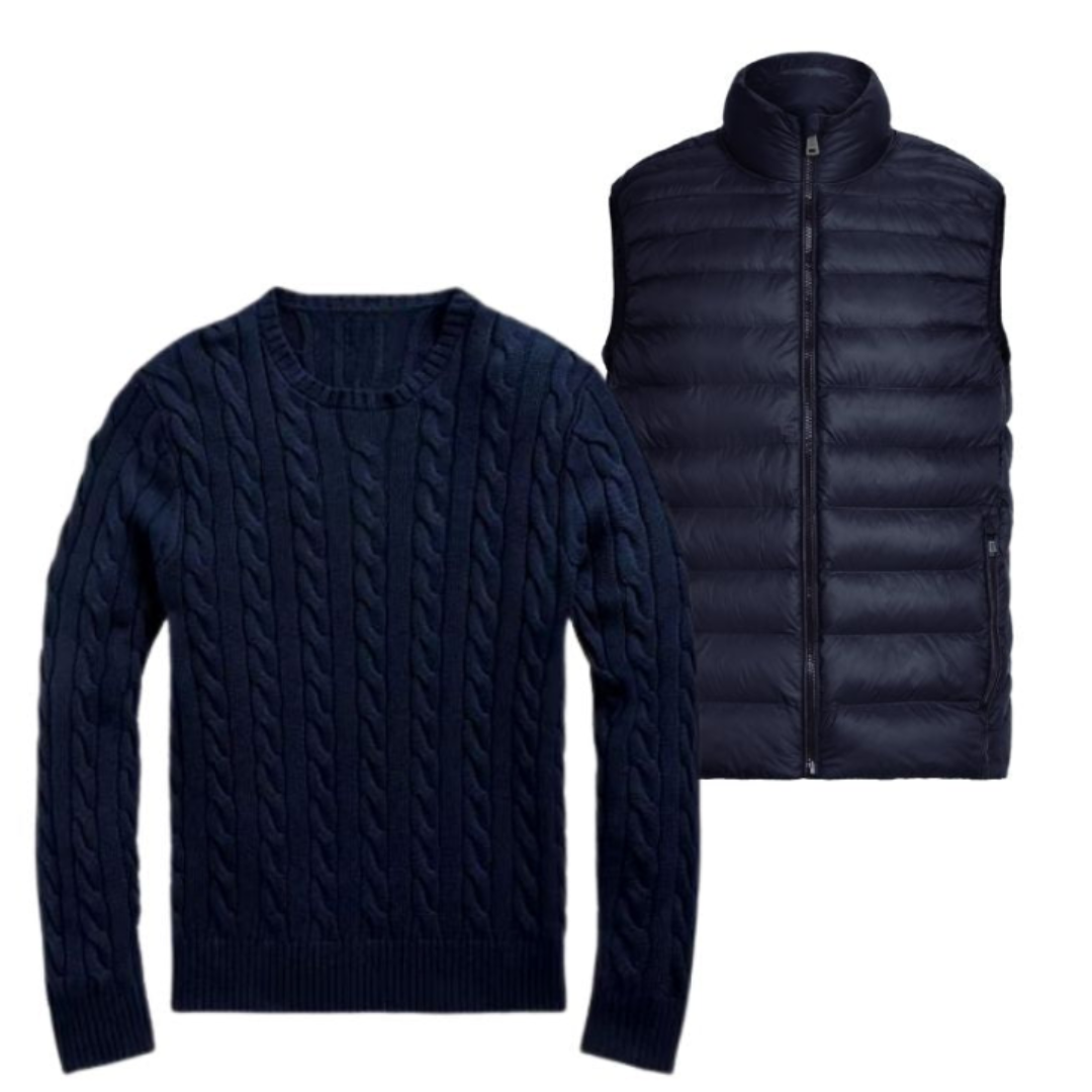 Herrenpullover mit gratis Weste – Abverkauf