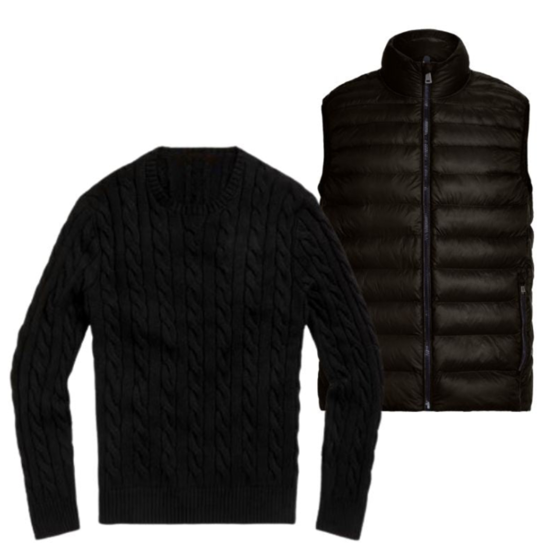 Herrenpullover mit gratis Weste – Abverkauf