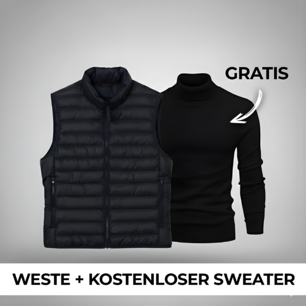 Herrenweste mit gratis Pullover – Lagerabverkauf